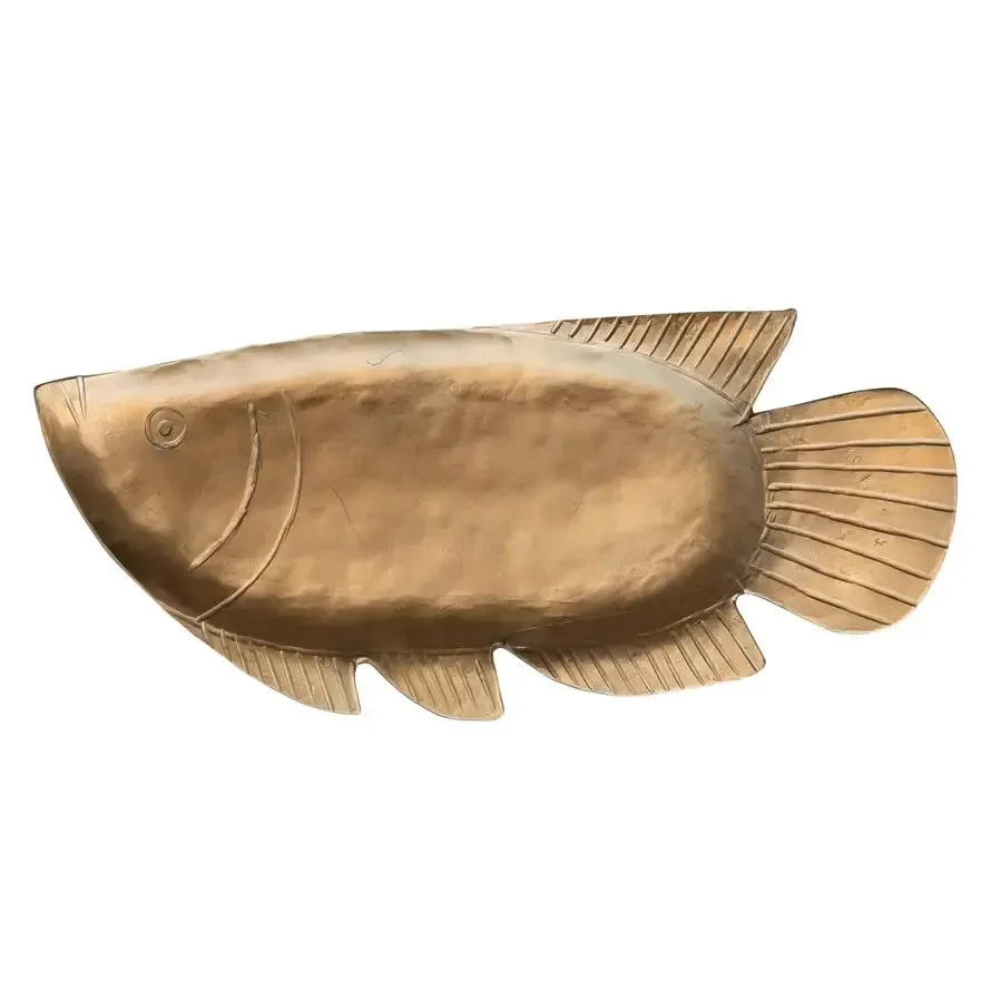 Antique Gold Fish Tray