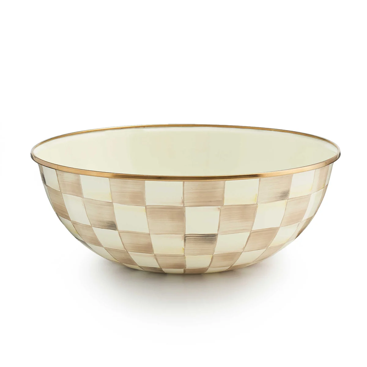 MacKenzie-Childs Mocha Check Extra Large Everyday Bowl