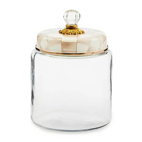 MacKenzie-Childs Mocha Check Large Kitchen Canister