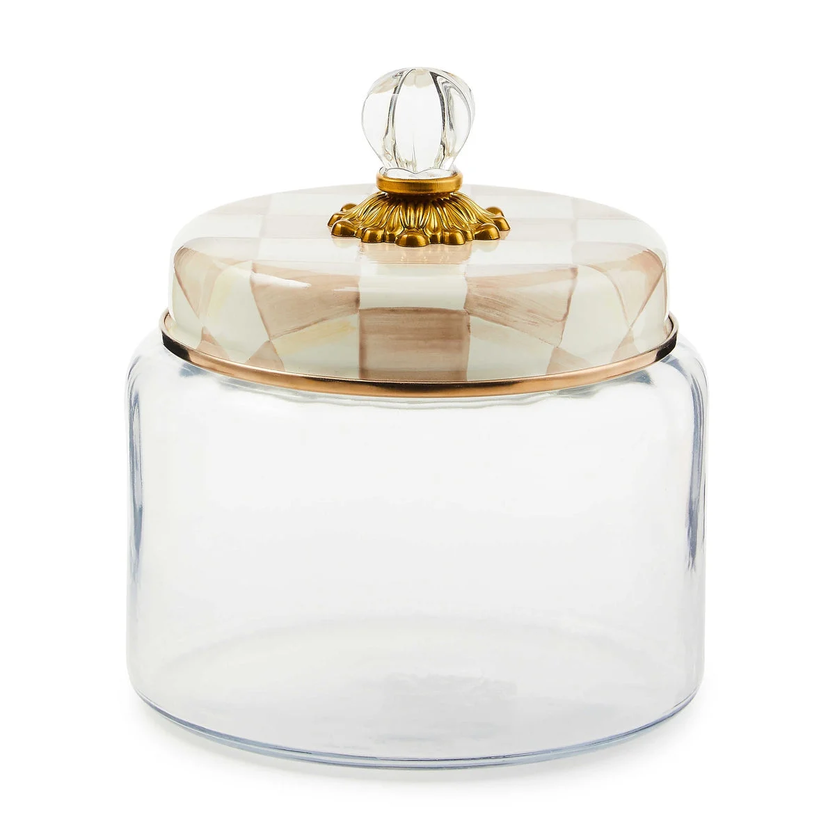 MacKenzie-Childs Mocha Check Medium Kitchen Canister