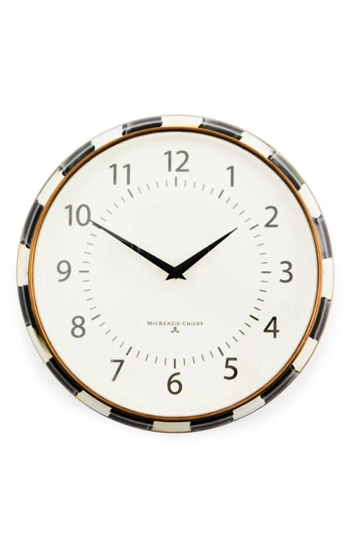 MacKenzie-Childs Courtly Check School Wall Clock