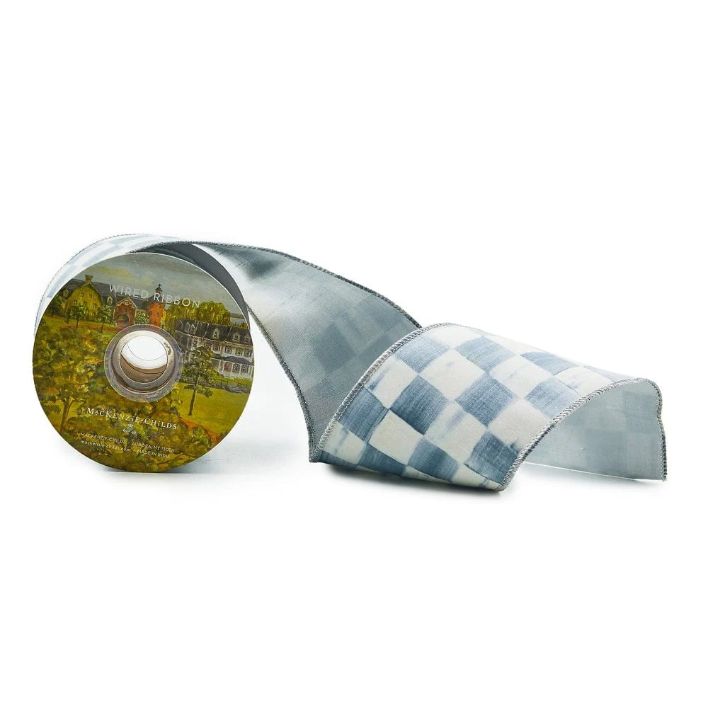 MacKenzie-Childs Sterling Check 4" Ribbon