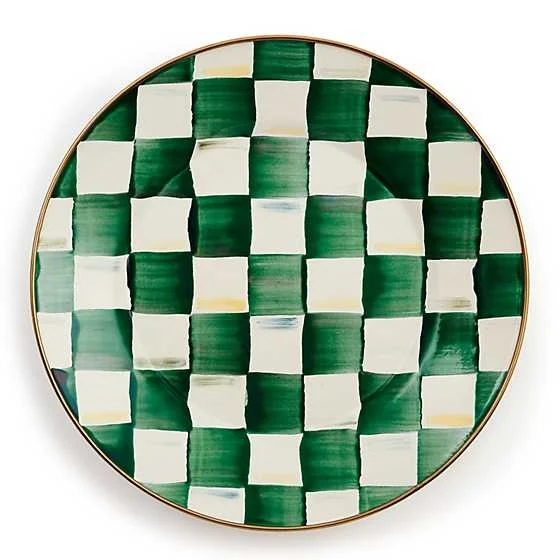 MacKenzie-Childs Emerald Check Dinner Plate