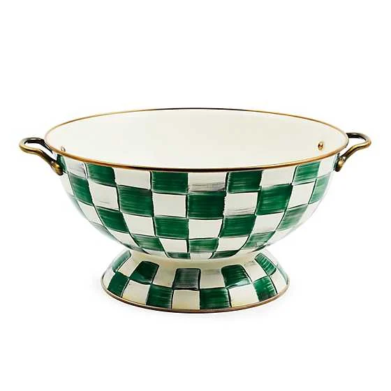 MacKenzie-Childs Emerald Check Everything Bowl