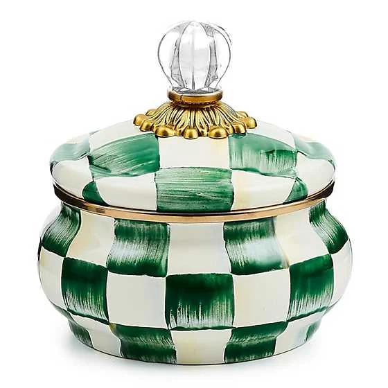 MacKenzie-Childs Emerald Check Squashed Pot