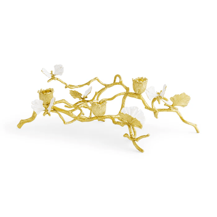 Michael Aram Butterfly Ginkgo Gold Low Candleholders