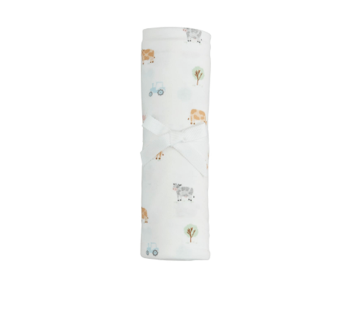 Mud Pie Cow Farm Soft Knit Swaddle