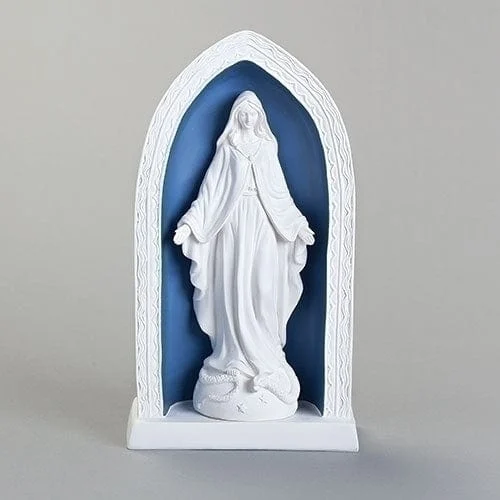 10.25"H OUR LADY OF GRACE STATUE; DELLA ROBBIA