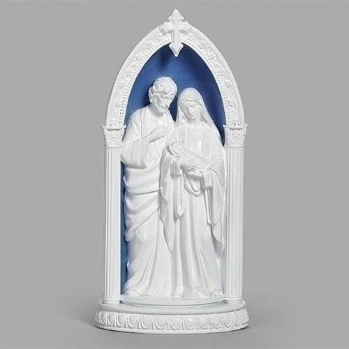8.25"H LED HOLY FAMILY IN ARCH DELLA ROBBIA