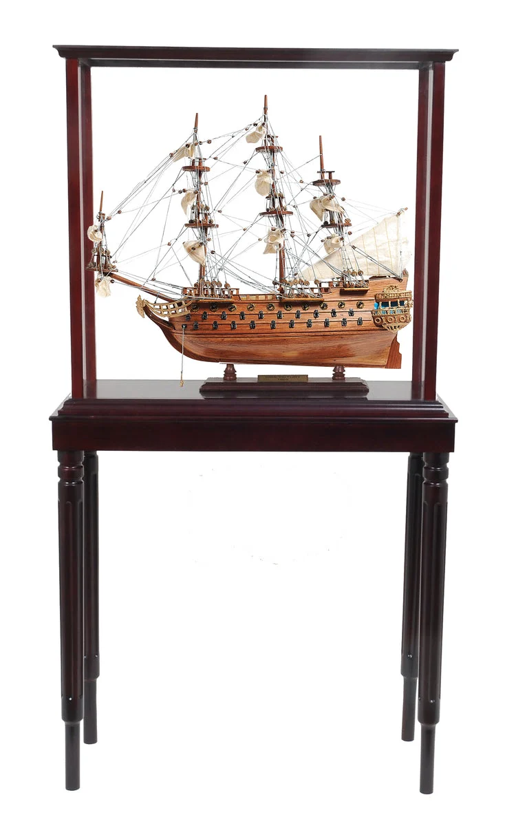 San Felipe Ship Model With Display Case – 49.75 Inches H Handcrafted Combo By Old Modern Handicrafts