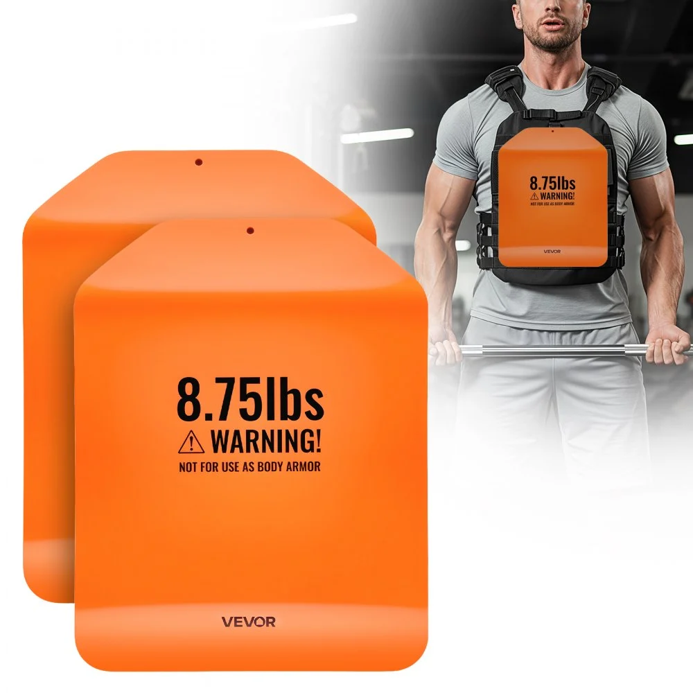 VEVOR Curved Weight Vest Plates, 8.75 LB Pairs, Premium Steel Tactical Weighted Plates for Vest, Ergonomic Design, for Strength Endurance Training, Running, Jogging, Fitness, Heavy Workouts