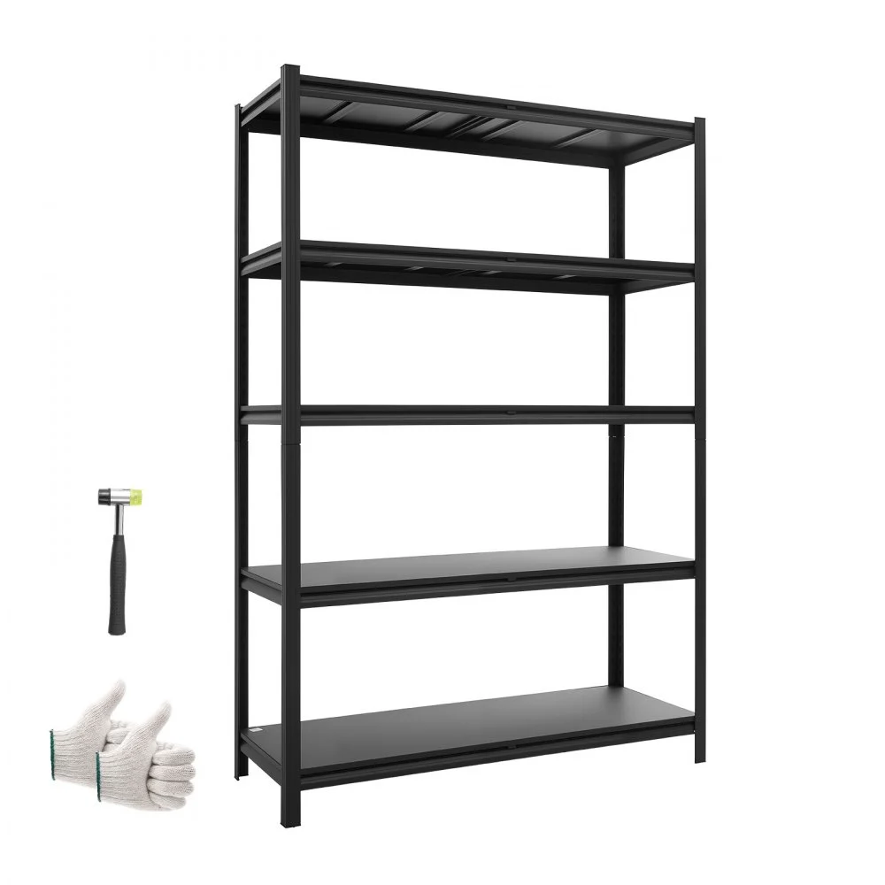 VEVOR Storage Shelves, 5-Tier Adjustable, 2500 lbs Capacity, Heavy Duty Garage Storage Shelving Unit, Metal Utility Rack Shelf, for Garage Warehouse Basement Kitchen, 48.43" W x 18.31" D x 71.38" H