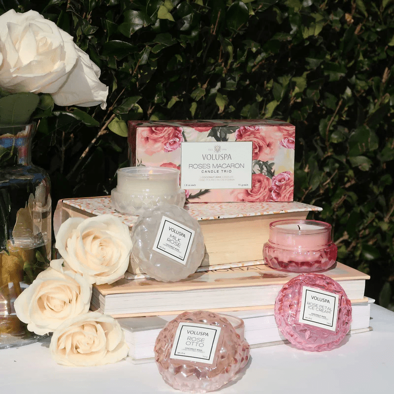 Voluspa Roses Macaron Trio Gift Set